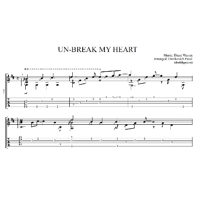 Unbreak My Heart (Toni Braxton)-ноты и табы для гитары - irongamers.ru