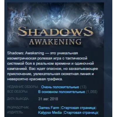 Shadows Awakening Steam Key RU-CIS-UA⭐ - irongamers.ru