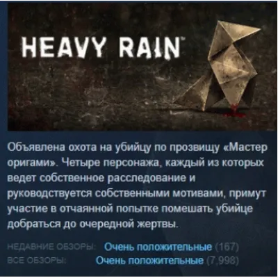 Heavy Rain Steam Ключ РФ+СНГ - irongamers.ru