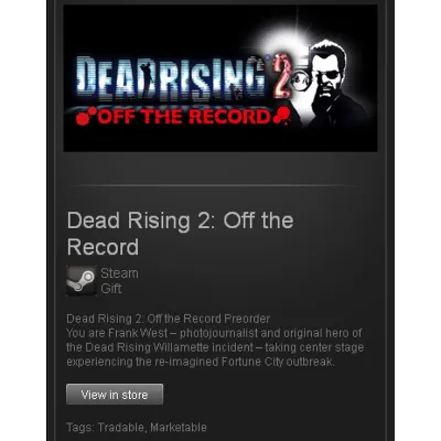 Dead Rising 2 Off the Record - STEAM Gift / RU+CIS+UA - irongamers.ru