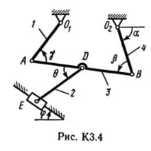 Решение К3-40 (Рисунок К3.4 условие 0 С.М. Тарг 1989 г)