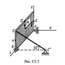 Решение С2-70 (Рисунок С2.7 условие 0 С.М. Тарг 1988 г)