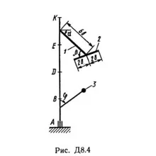 Решение Д8-42 (Рисунок Д8.4 условие 2 С.М. Тарг 1989 г)