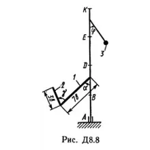 Решение Д8-87 (Рисунок Д8.8 условие 7 С.М. Тарг 1989 г)