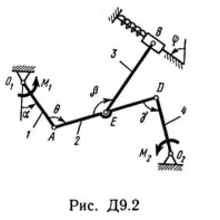 Решение Д9-29 (Рисунок Д9.2 условие 9 С.М. Тарг 1989 г)