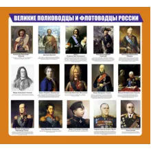 Плакат Великие полководцы и флотоводцы России