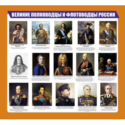 Плакат Великие полководцы и флотоводцы России - irongamers.ru
