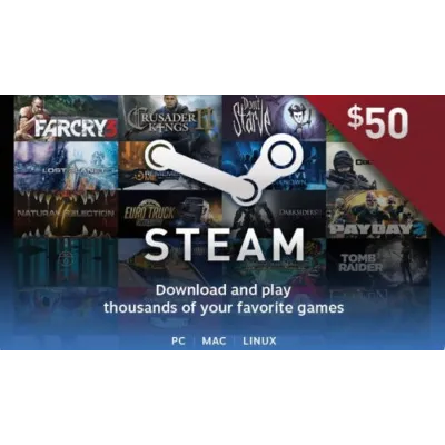 Steam Wallet Gift Card $50 USD - irongamers.ru