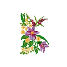Узор для вышивальной машинки, цветы 140 х 200 мм.