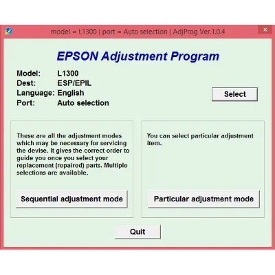 Adjustment program Epson L1300 (Сброс памперса) - irongamers.ru