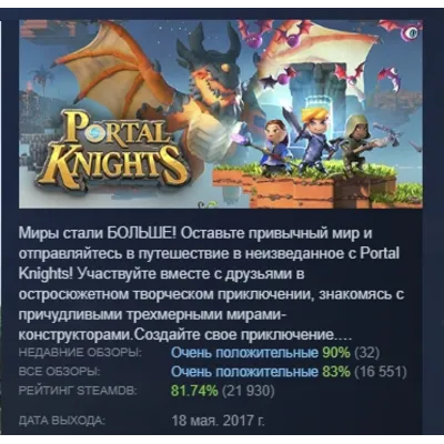 PORTAL KNIGHTS STEAM KEY GLOBAL+РОССИЯ ЛИЦЕНЗИЯ СТИМ - irongamers.ru