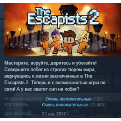 The Escapists 2 STEAM KEY РФ+СНГ СТИМ КЛЮЧ ЛИЦЕНЗИЯ - irongamers.ru