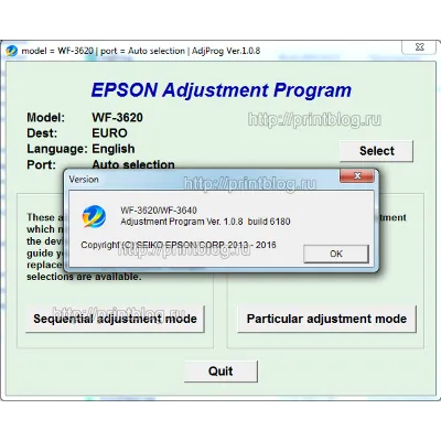 Adjustmen program Epson WF-3620, WF-3640 - irongamers.ru