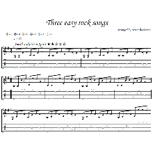 3 легких рок песни - гитара ноты+табы