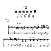 Табы к песне Blur - Song 2 (acoustic)