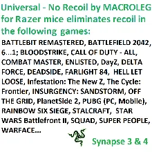 Universal - No recoil. Пак макросов для Synapse 3 и 4