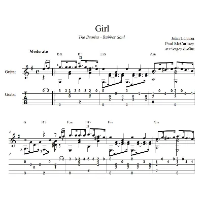 Girl (The Beatles) - для гитары - irongamers.ru