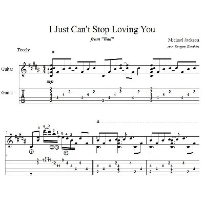 I Just Can't Stop Loving You (Майкл Джексон)-для гитары - irongamers.ru