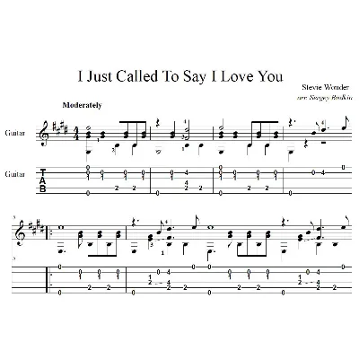 I Just Called to Say I Love You(Стиви Уандер)-гитара - irongamers.ru