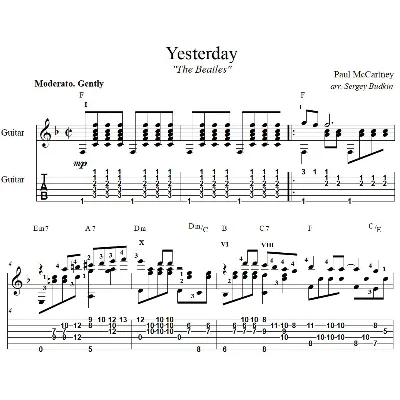Yesterday (The Beatles) - для гитары - irongamers.ru