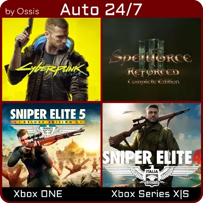 24/7 XBOX Cyberpunk 2077, SpellForce III Reforced Complete, Sniper Elite 5 Deluxe, S