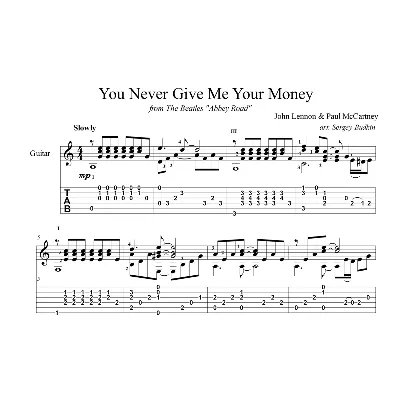 You Never Give Me Your Money (The Beatles) для гитары - irongamers.ru