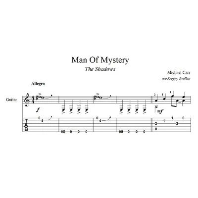 Man Of Mystery (The Shadows) - для гитары - irongamers.ru