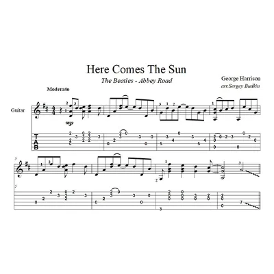 Here Comes The Sun (The Beatles) - для гитары - irongamers.ru