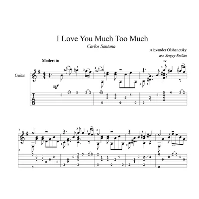 I Love You Much Too Much (Сантана) - для гитары - irongamers.ru