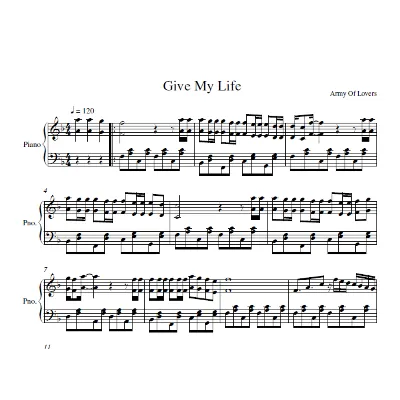 Army Of Lovers - Give My Life ноты фортепиано - irongamers.ru
