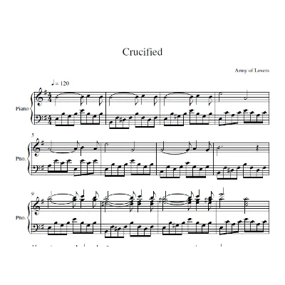Army Of Lovers - Crucified (ноты для фортепиано) - irongamers.ru