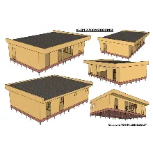 Проект каркасного дома с плоской крышей 12700х8000 мм