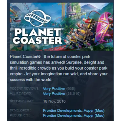 Planet Coaster（STEAM KEY REGION FREE GLOBAL） - irongamers.ru