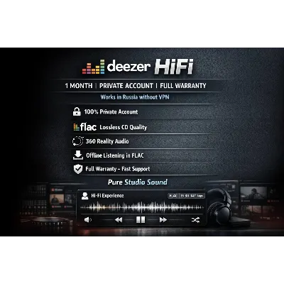 Deezer HiFi 1 Месяц Студийный Звук Приватный Аккаунт H-24 - irongamers.ru