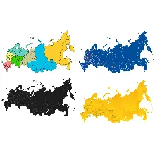 Карта России с регионами в векторе