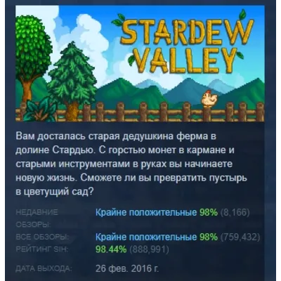 Stardew Valley АВТОДОСТАВКА STEAM GLOBAL МГНОВЕННО ЛИЦЕНЗИЯ - irongamers.ru