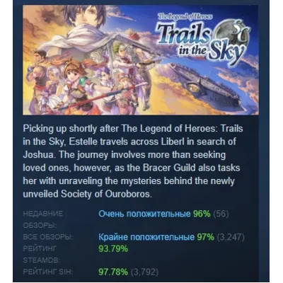 The Legend of Heroes: Trails in the Sky SC АВТОДОСТАВКА STEAM GLOBAL МГНОВЕННО ЛИЦЕНЗ - irongamers.ru