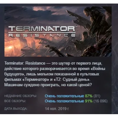 Terminator: Resistance AUTODELIVERY STEAM GIFT INSTANTLY