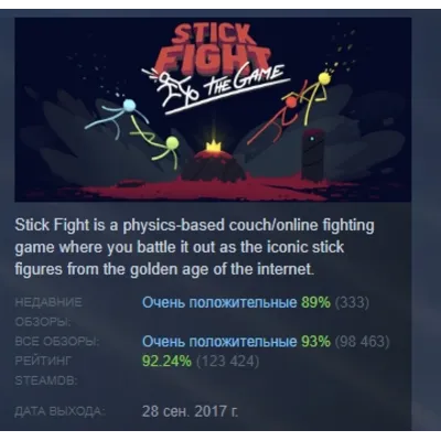 Stick Fight: The Game АВТОДОСТАВКА STEAM GLOBAL МГНОВЕННО ЛИЦЕНЗИЯ - irongamers.ru