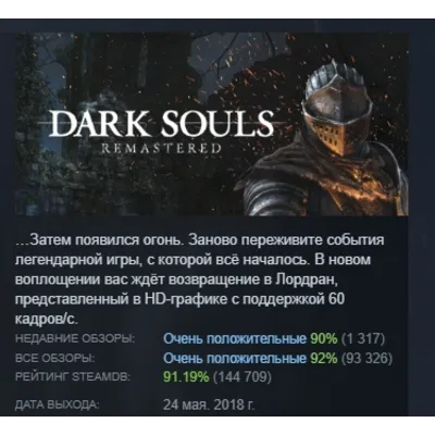 DARK SOULS: REMASTERED XBOX ONE|Series X|S - irongamers.ru