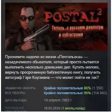 POSTAL 2 АВТОДОСТАВКА STEAM GLOBAL МГНОВЕННО ЛИЦЕНЗИЯ