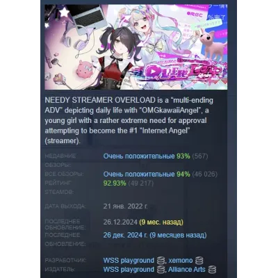 NEEDY GIRL OVERDOSE АВТОДОСТАВКА STEAM GLOBAL МГНОВЕННО ЛИЦЕНЗИЯ - irongamers.ru
