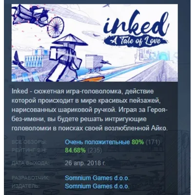 Inked: A Tale of Love АВТОДОСТАВКА STEAM GLOBAL МГНОВЕННО ЛИЦЕНЗИЯ - irongamers.ru