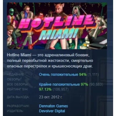 Hotline Miami 1 + 2 Wrong Number (Combo Pack) STEAM - irongamers.ru
