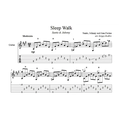 Sleep Walk (Santo & Johnny) для гитары - irongamers.ru