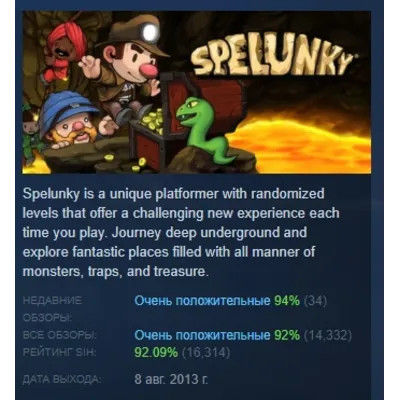 Spelunky 2 * RU/KZ/СНГ/TR/AR * STEAM АВТОДОСТАВКА - irongamers.ru