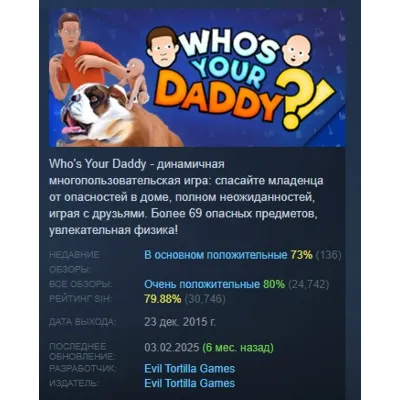 Who's Your Daddy?! АВТОДОСТАВКА STEAM GLOBAL МГНОВЕННО ЛИЦЕНЗИЯ - irongamers.ru