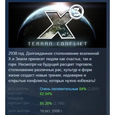 X3: Terran Conflict АВТОДОСТАВКА STEAM GLOBAL МГНОВЕННО ЛИЦЕНЗИЯ - irongamers.ru