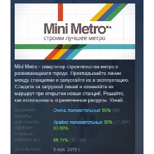 Mini Metro АВТОДОСТАВКА STEAM GIFT РОССИЯ