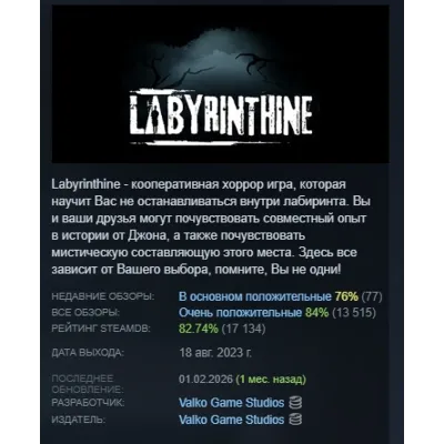 Labyrinthine АВТОДОСТАВКА STEAM GLOBAL МГНОВЕННО ЛИЦЕНЗИЯ - irongamers.ru